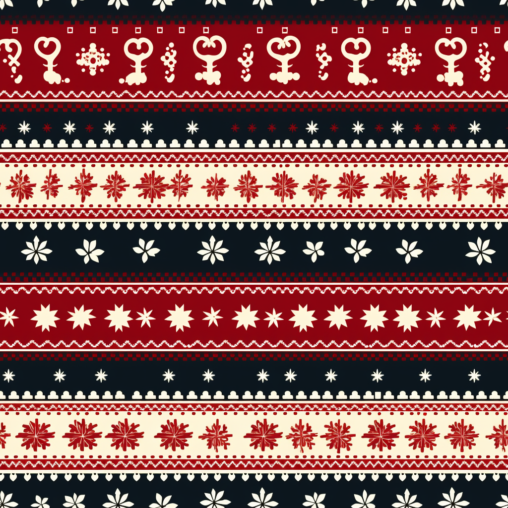 Christmas jumper pattern with fair isle pixel geometric design