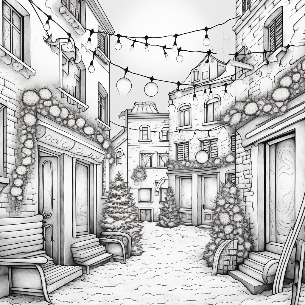 Christmas lights coloring page