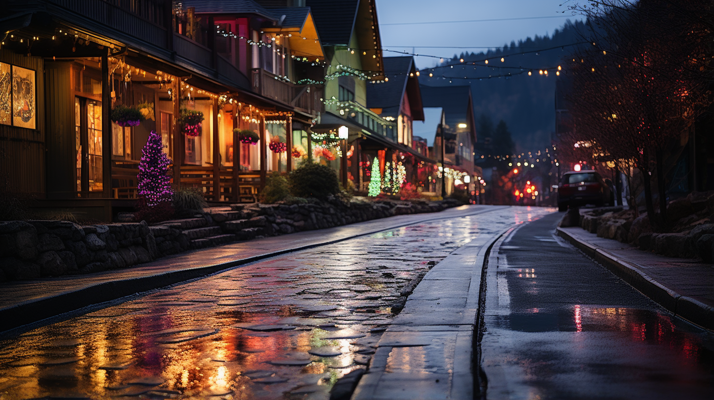 Beautiful Christmas Lights in Mountain Village