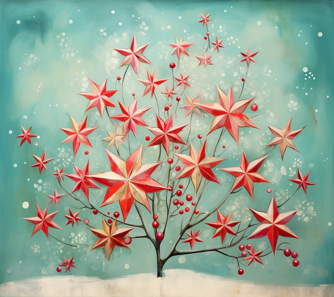 Whimsical Christmas Mistletoe Art