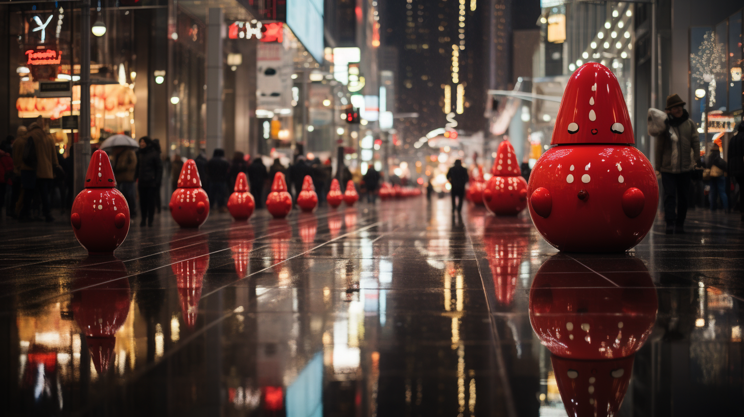 Quirky Christmas festival characters in New York