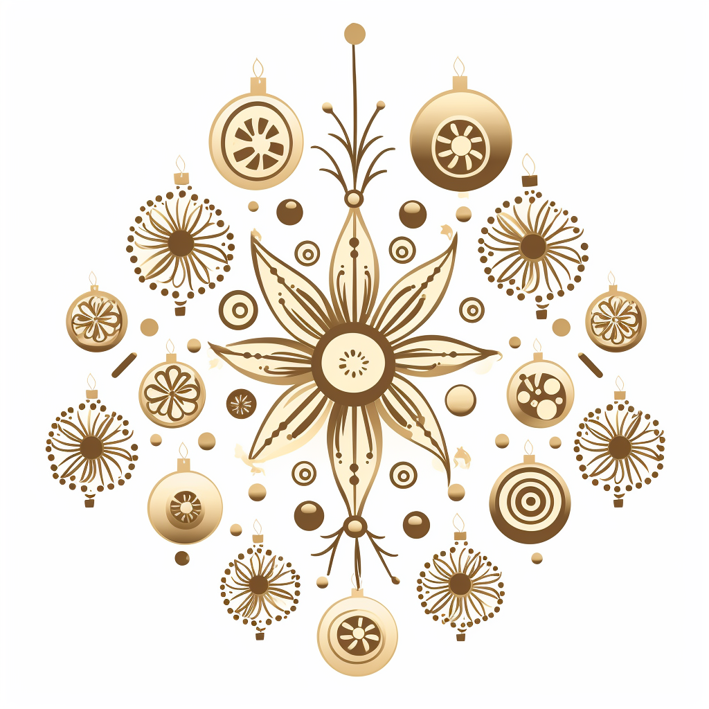 Simplified Christmas ornament elements