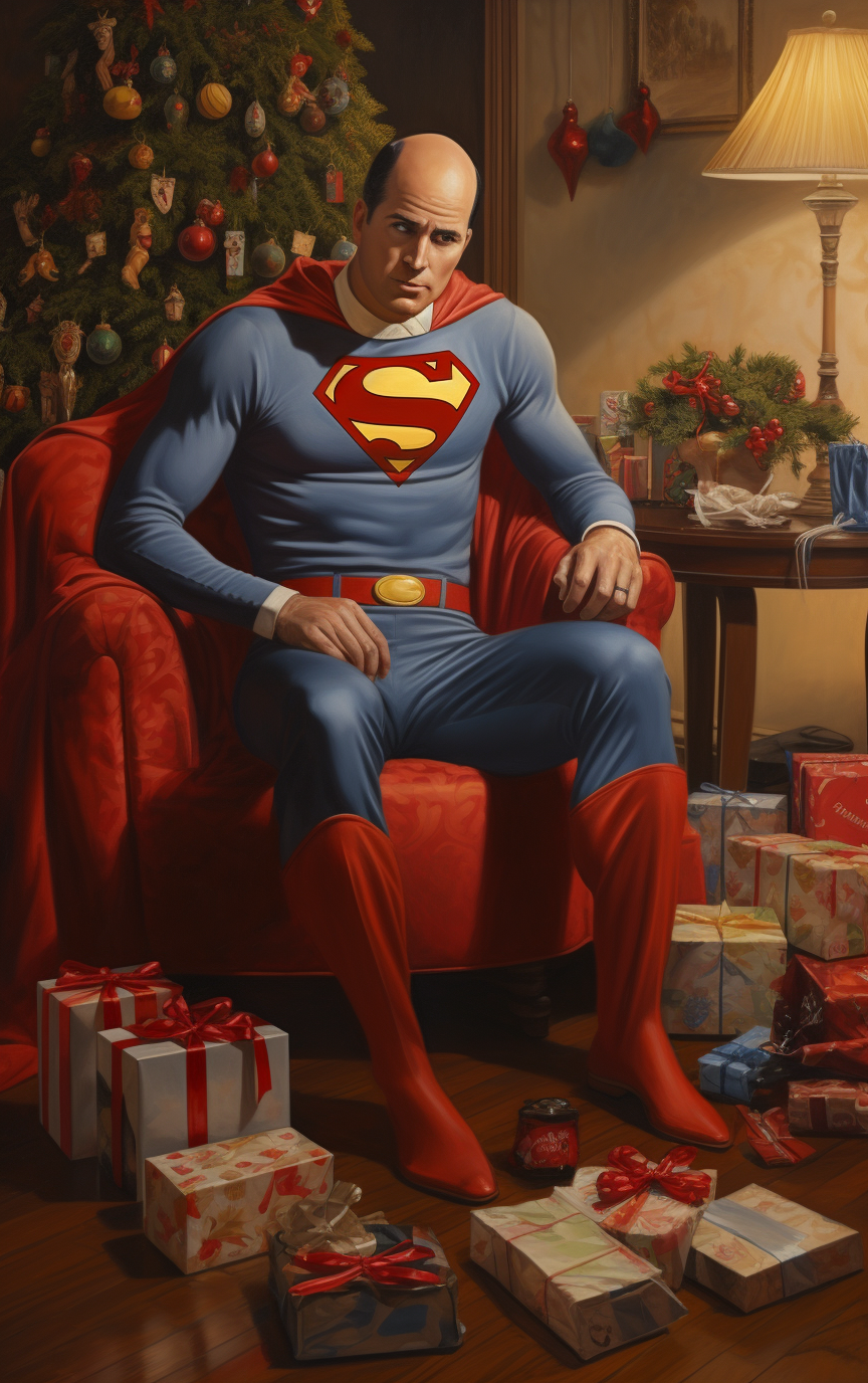 Christmas painting of Lex Luthor