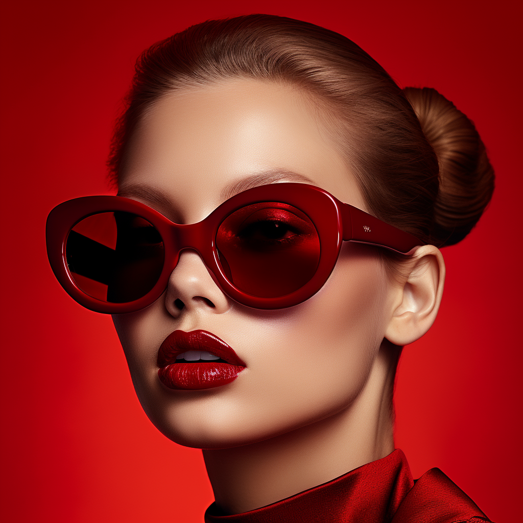 Fashionable burgundy red sunglasses for Christmas shopping