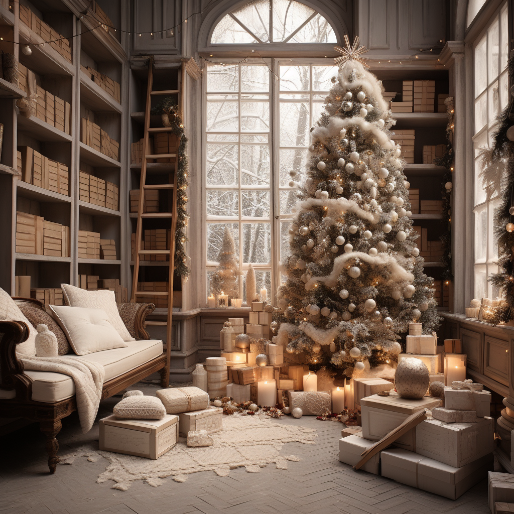 Cozy Christmas room with gifts