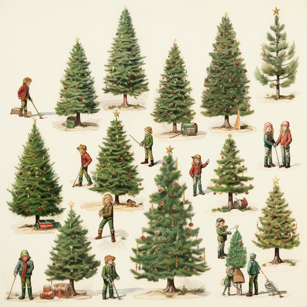 Illustrations of Christmas Trees