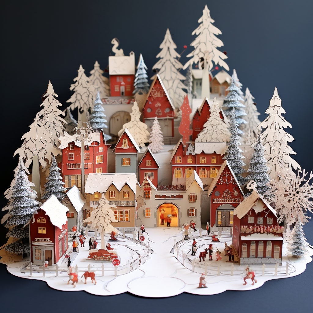 Festive Christmas Village Folding Kit