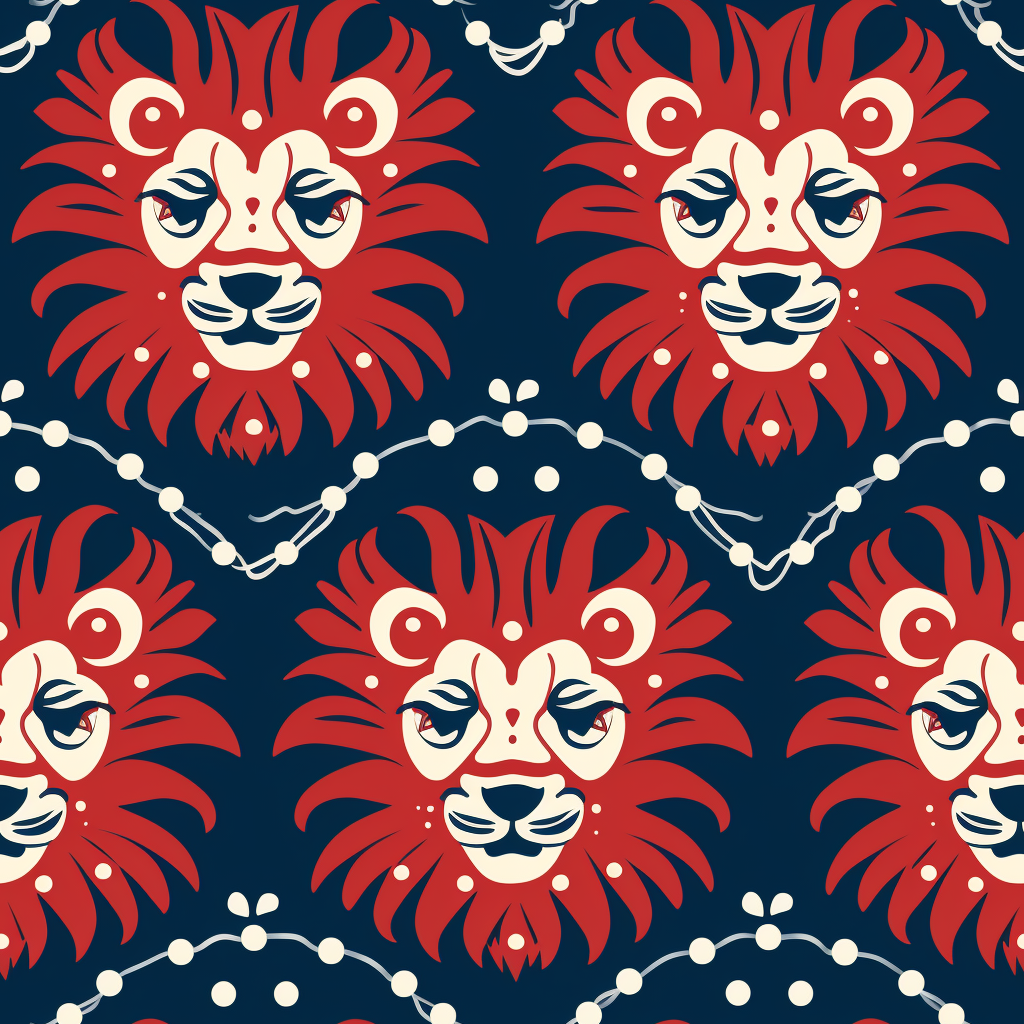 Lion-themed Christmas Wrapping Paper Design