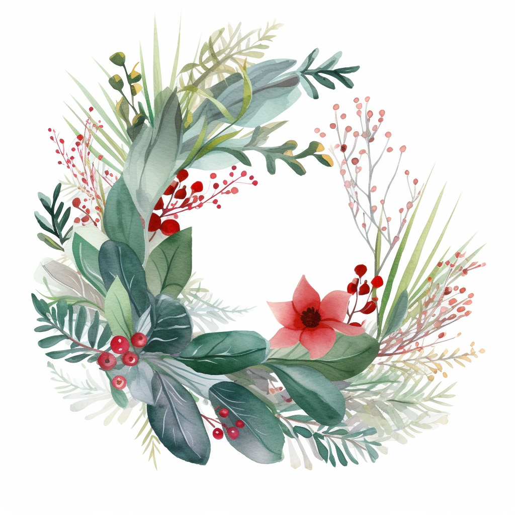 Beautiful Christmas wreath vector illustration