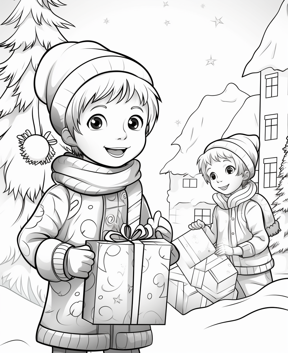 Christmas advent calendar coloring page