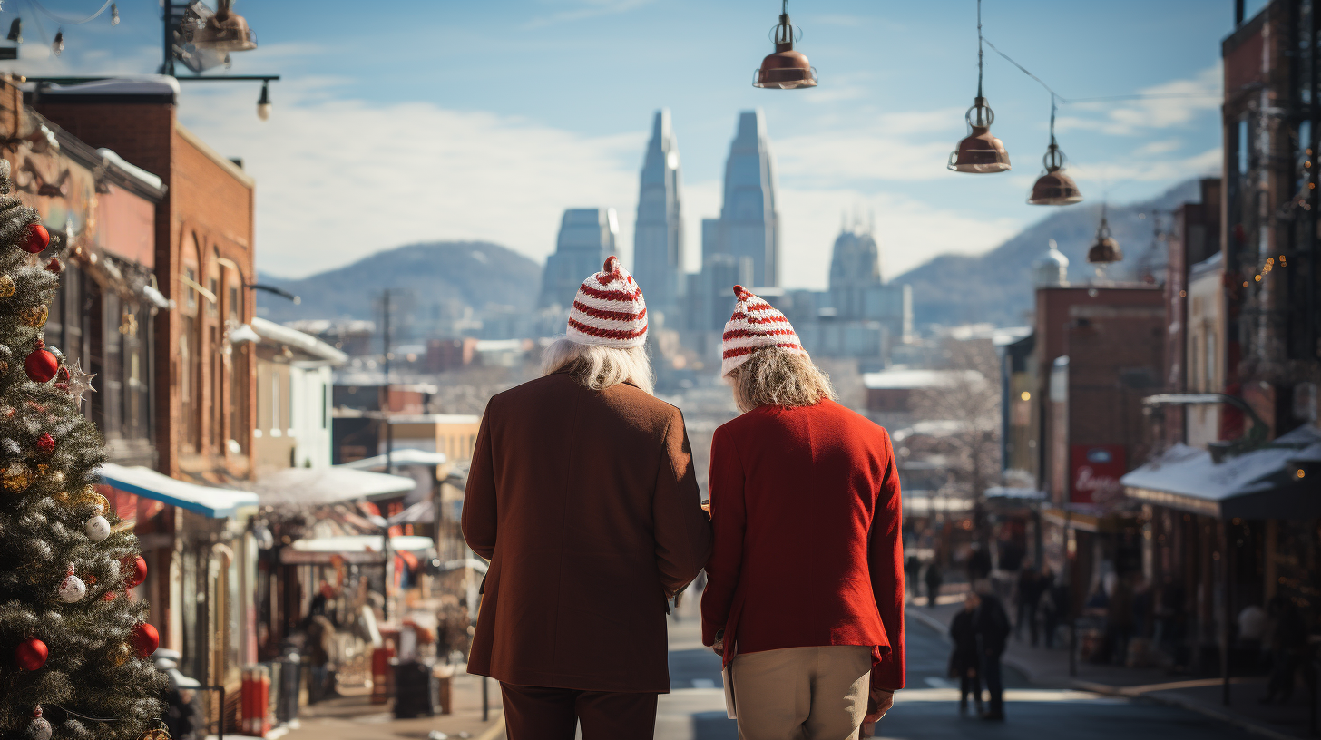 Eccentric characters in Asheville at Christmas