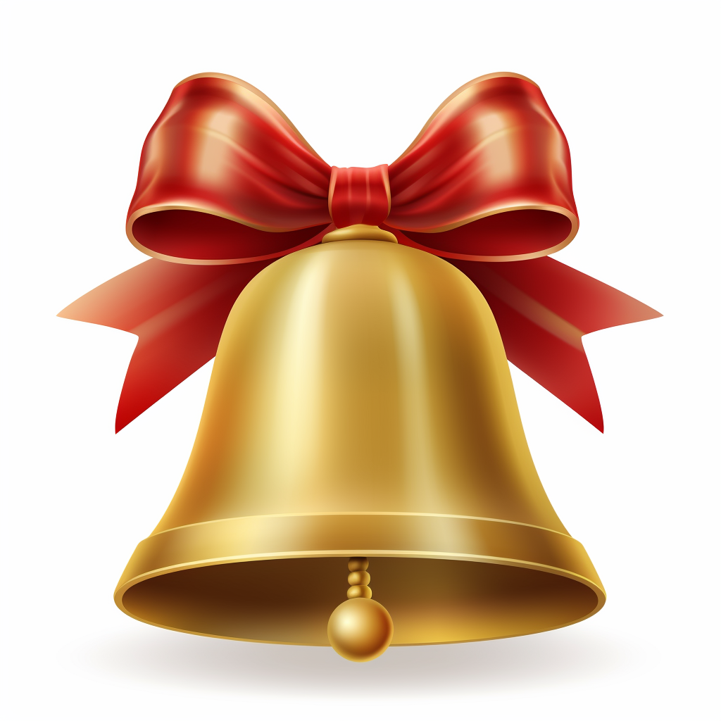 Christmas bell sticker on white background