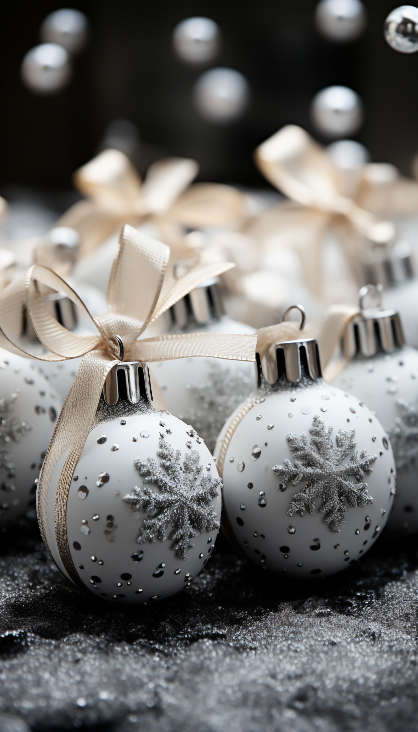 Captivating black and white Christmas image