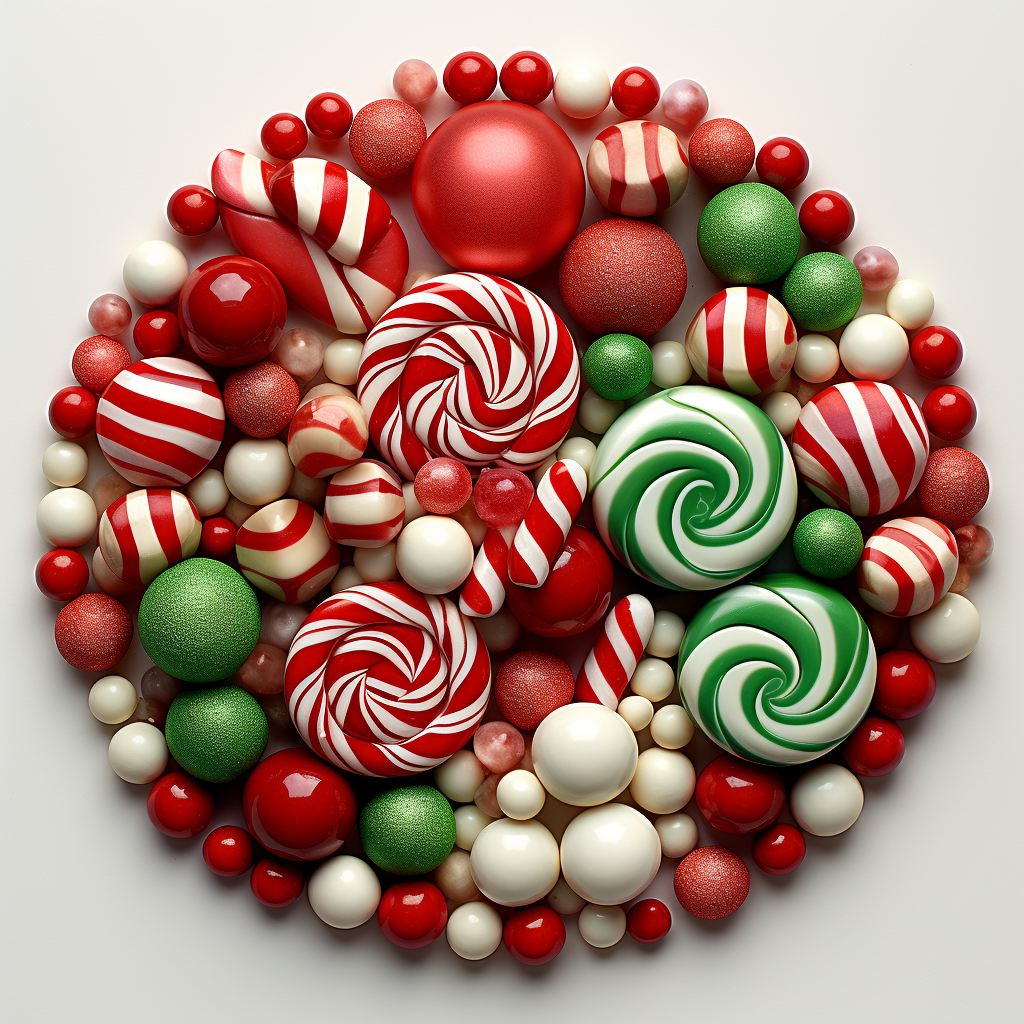 Christmas candy in red and white