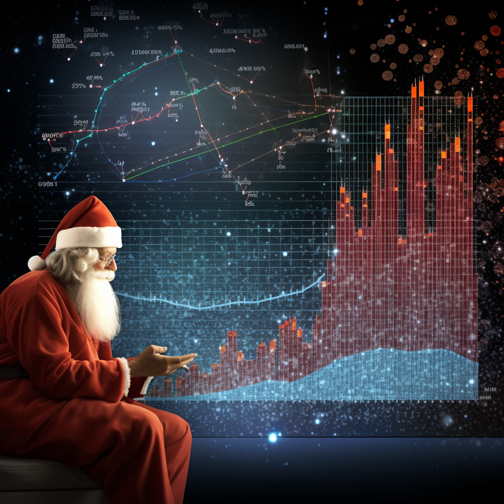 Santa, Tree & Data Science Visualization on Christmas Card