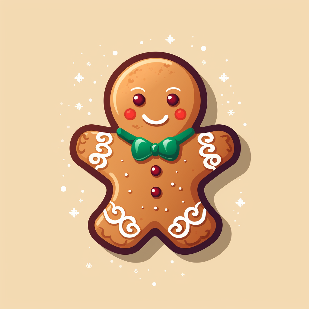 Delicious Christmas cookie with gingerbread man decoration