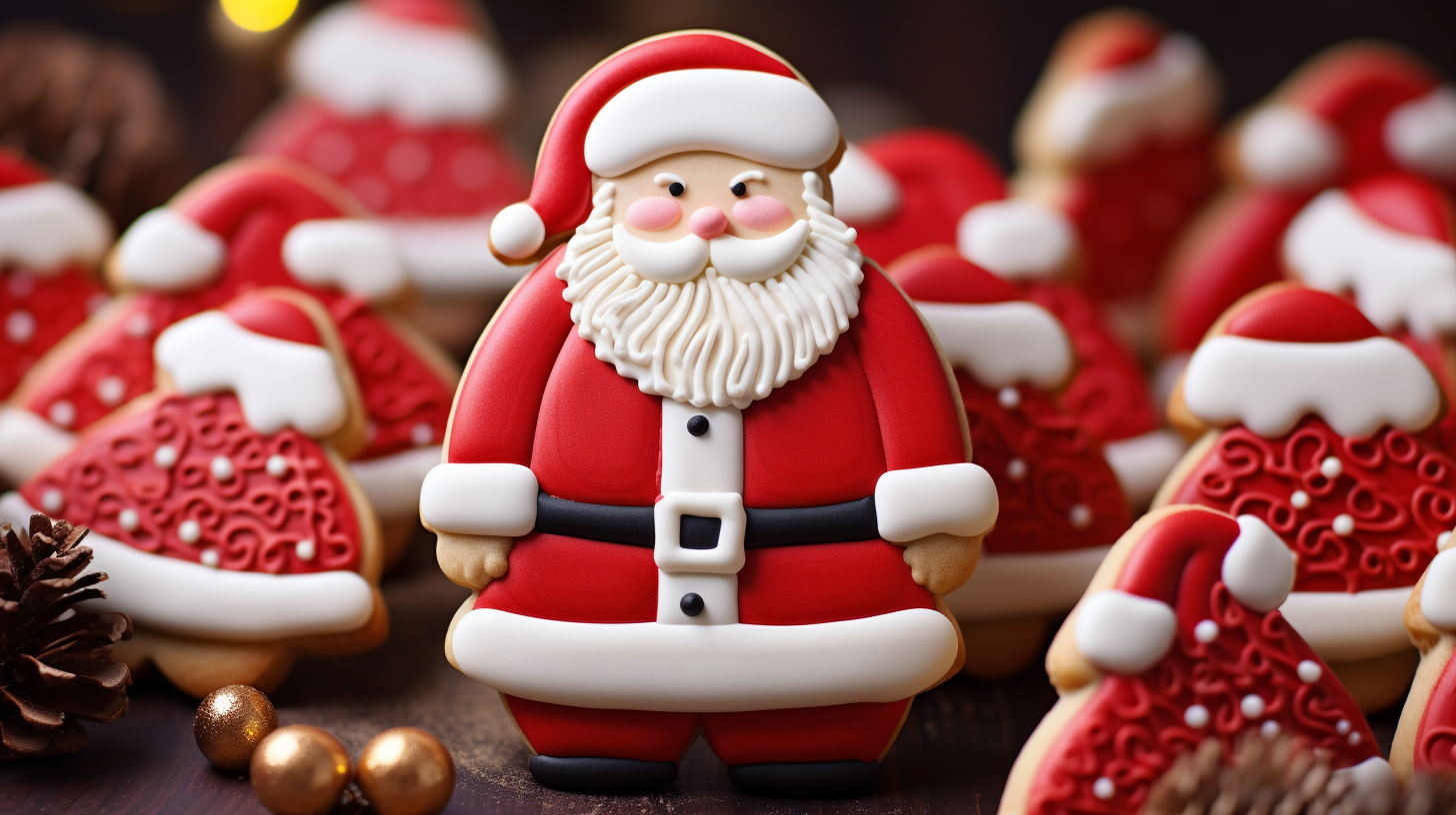 Santa Claus-shaped Christmas cookies