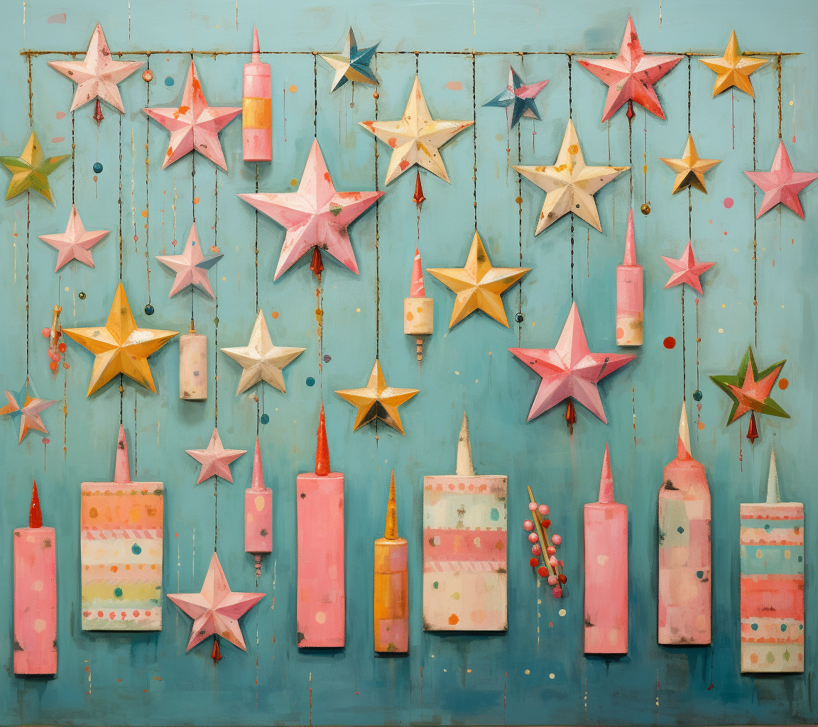 Colorful Christmas Crackers on display