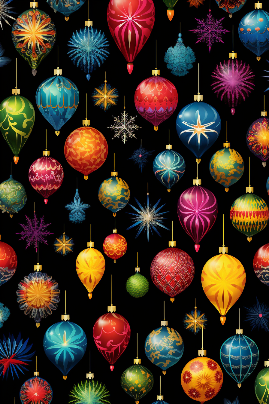 Vibrant Christmas decorations pattern