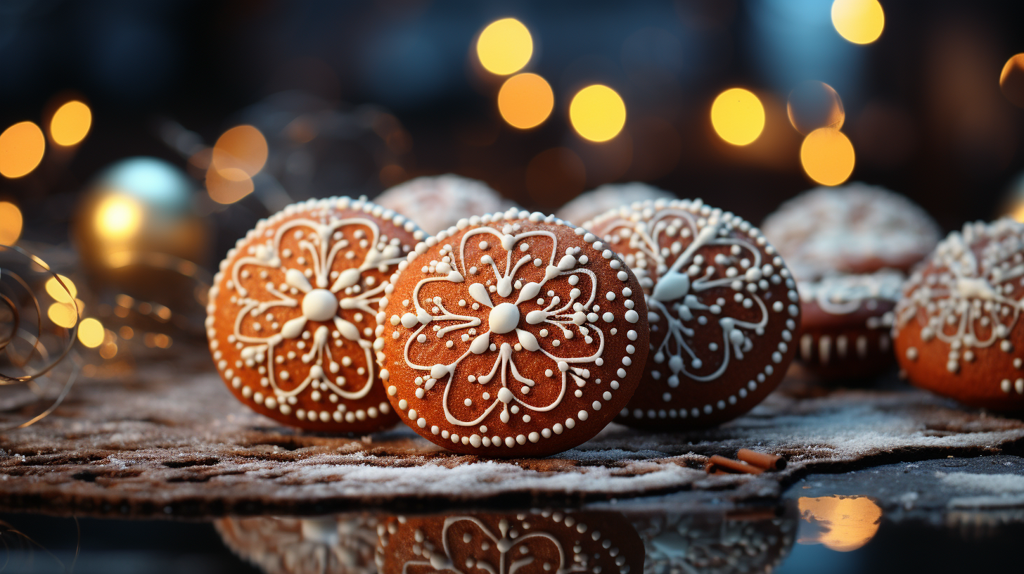 Decorative Christmas Motif with Green Fir Branches