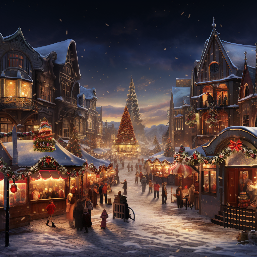 Vibrant Christmas Fair Poster Background