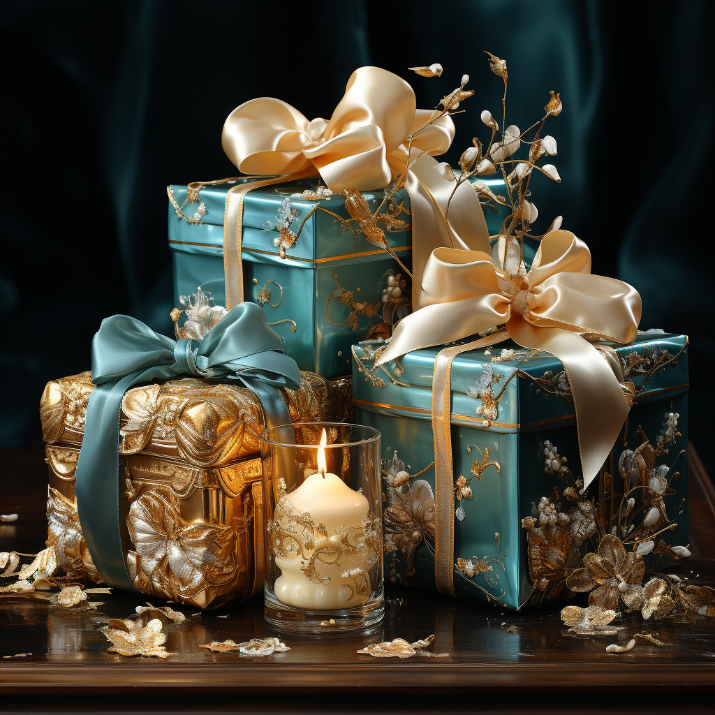 Turquoise and Brown Traditional Christmas Gifts