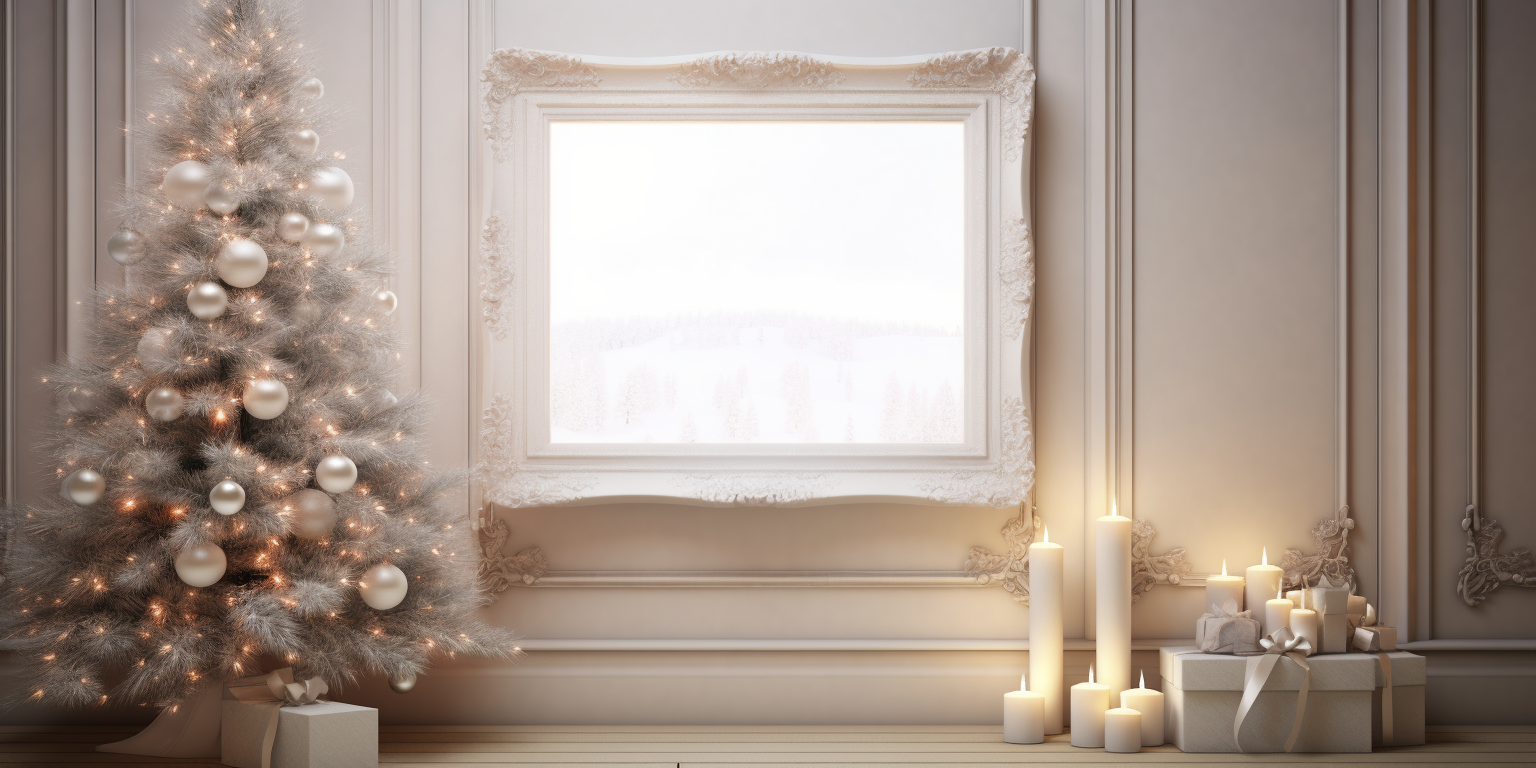 Christmas Decor with White Frame