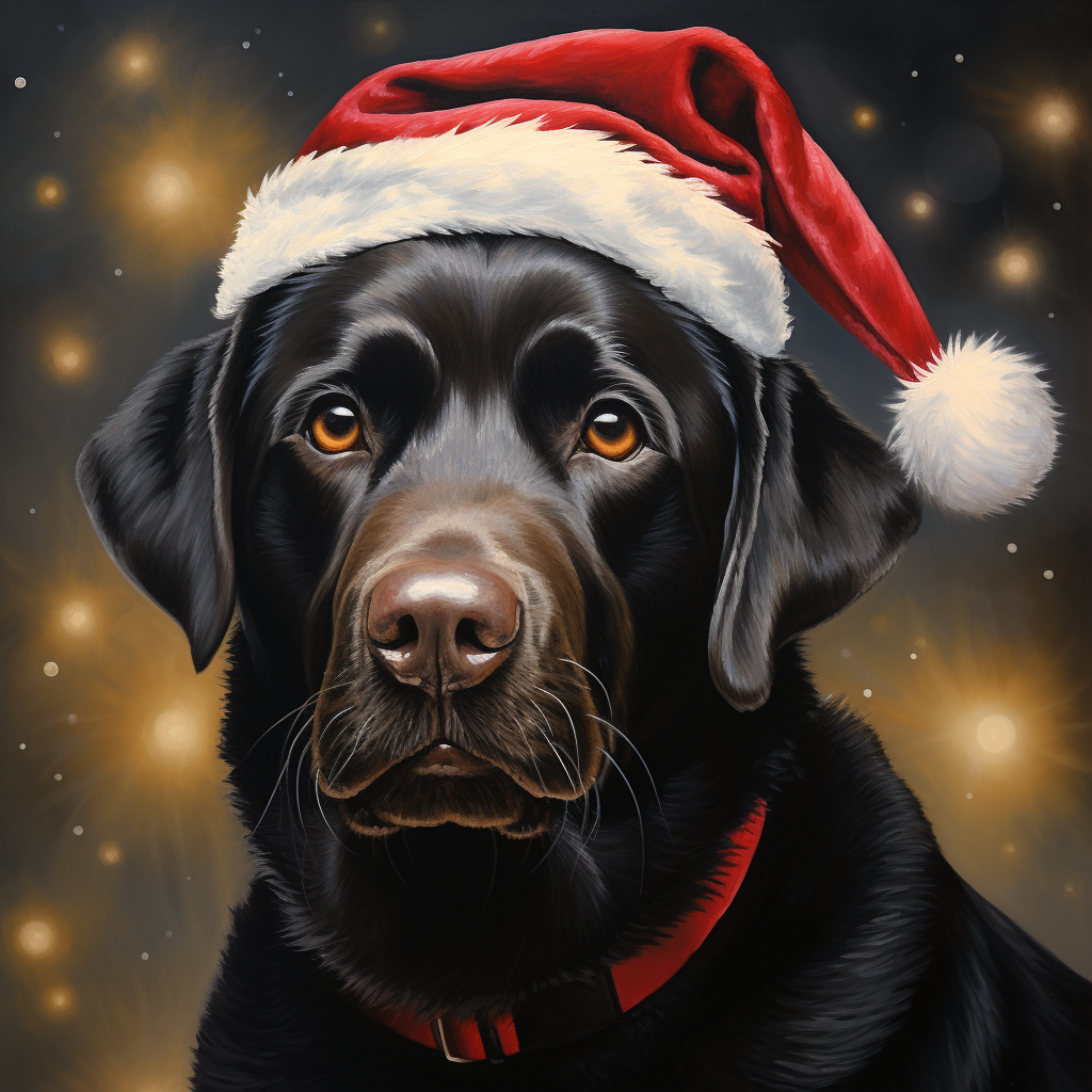 Christmas Labrador Retriever portrait photo