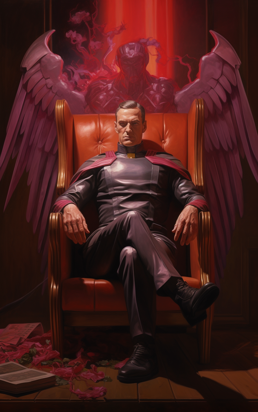 Festive Christmas painting of Magneto