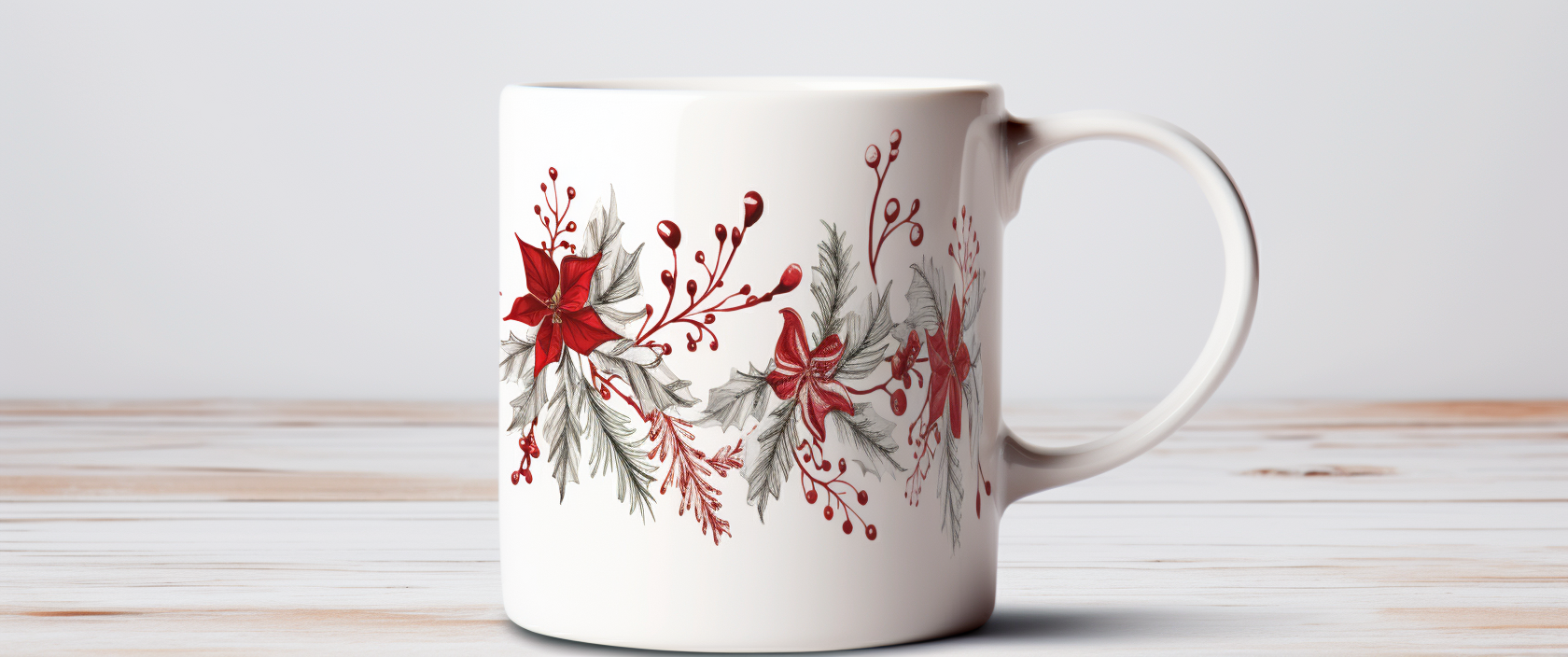 Christmas mug design on white background