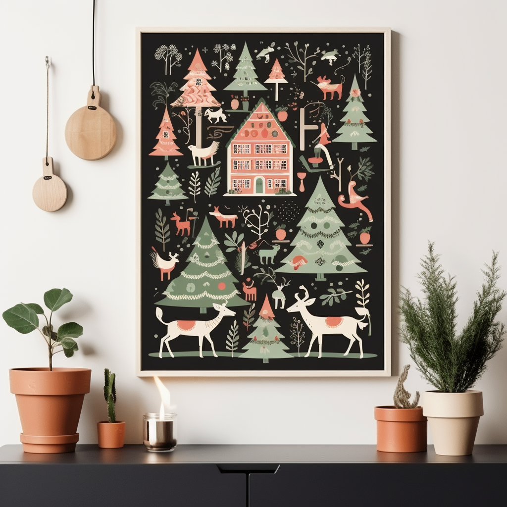 Christmas scene illustration with Matt Johnson's style