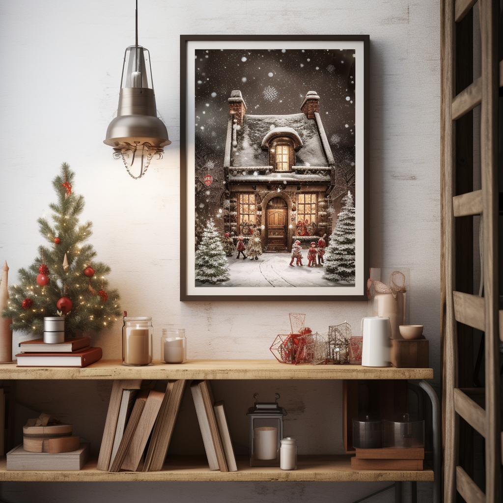 Beautiful Christmas Scene Artwork