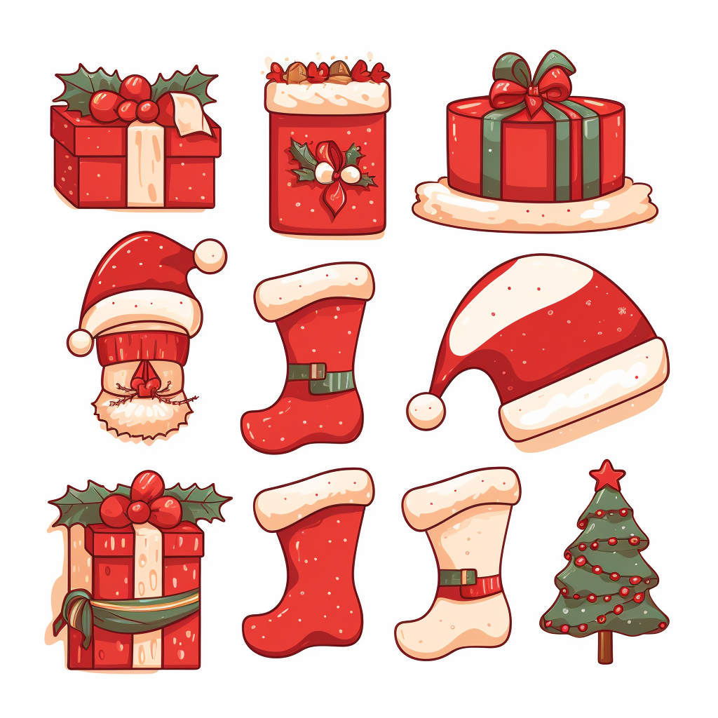 Cute Christmas Props Simplified Illustration