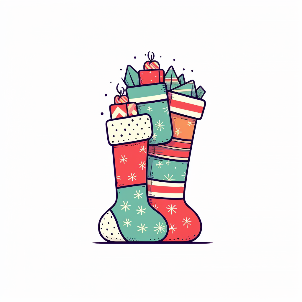 Cute Christmas sock with gifts