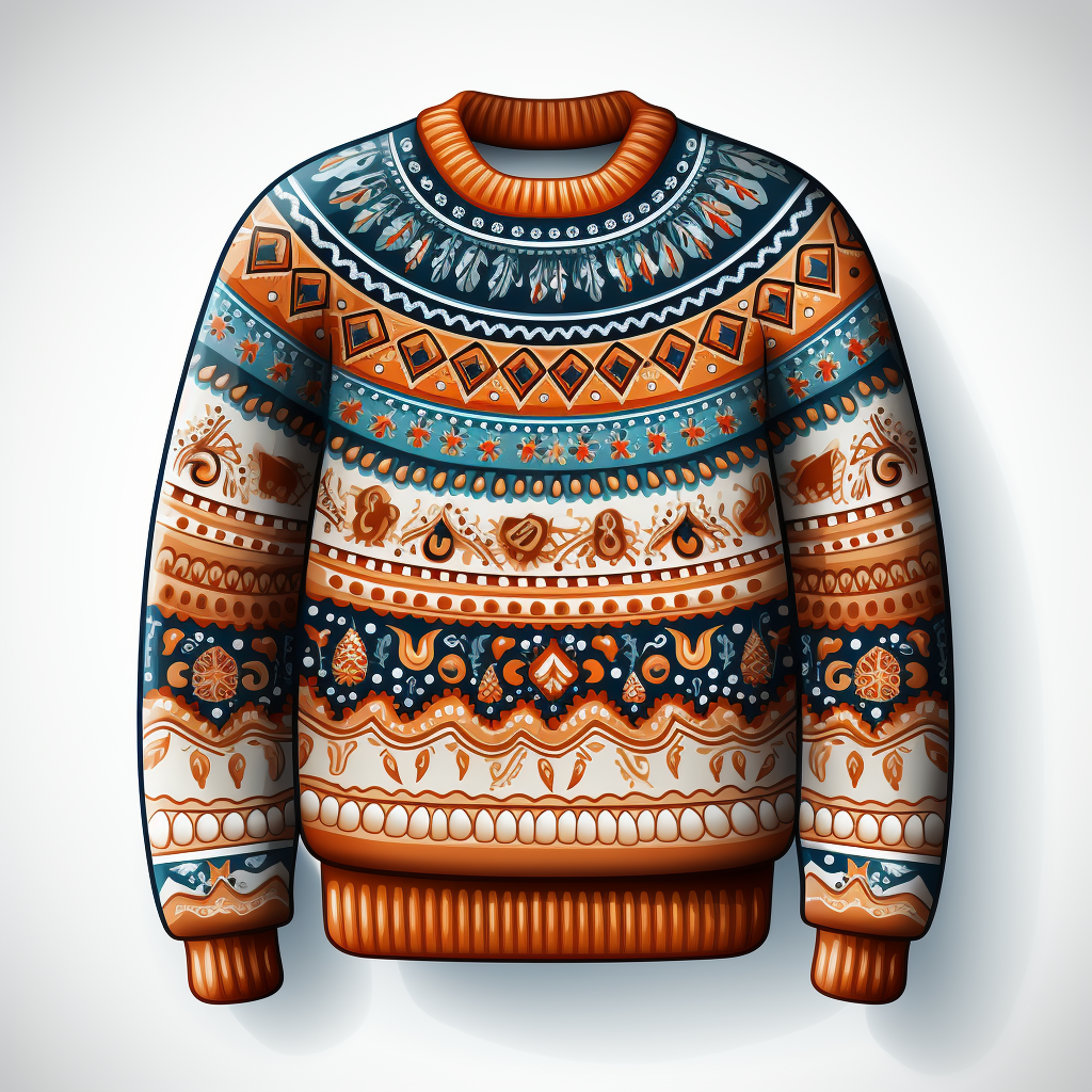 Ugly Christmas Sweater Illustration Logo