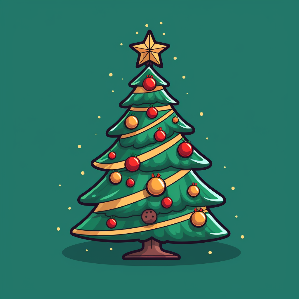 Flat Christmas tree icon