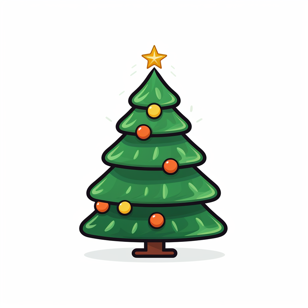 Flat vector illustration of Christmas tree