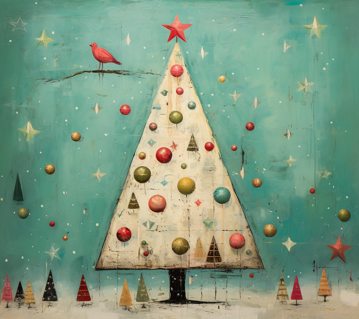 Christmas Tree with Playful Whimsical Design