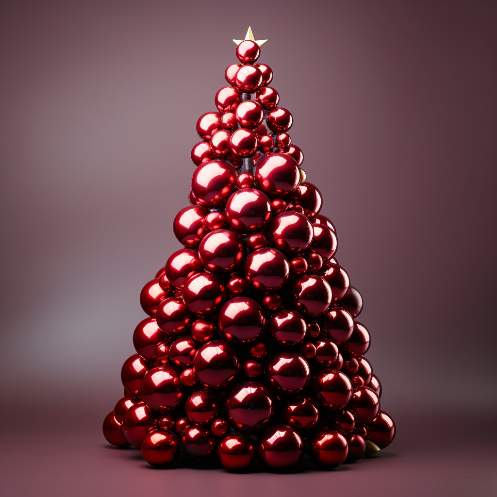 Christmas tree with red ornaments