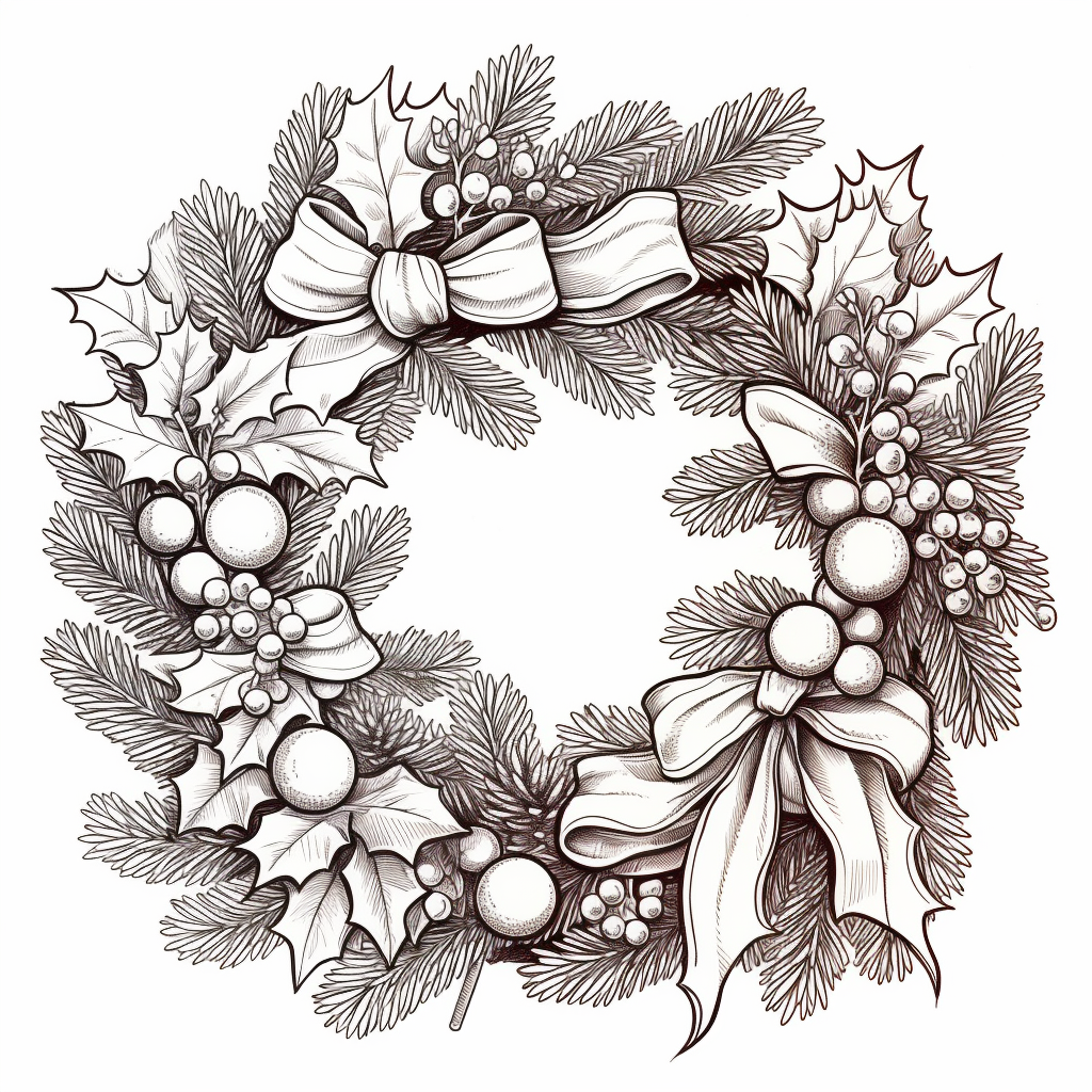 Christmas wreath with beautiful decorations