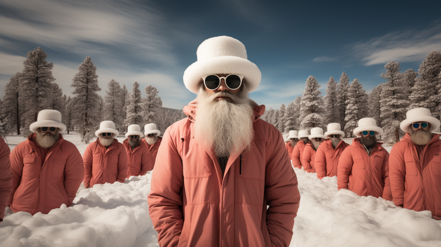 Festive characters exploring Yellowstone National Park