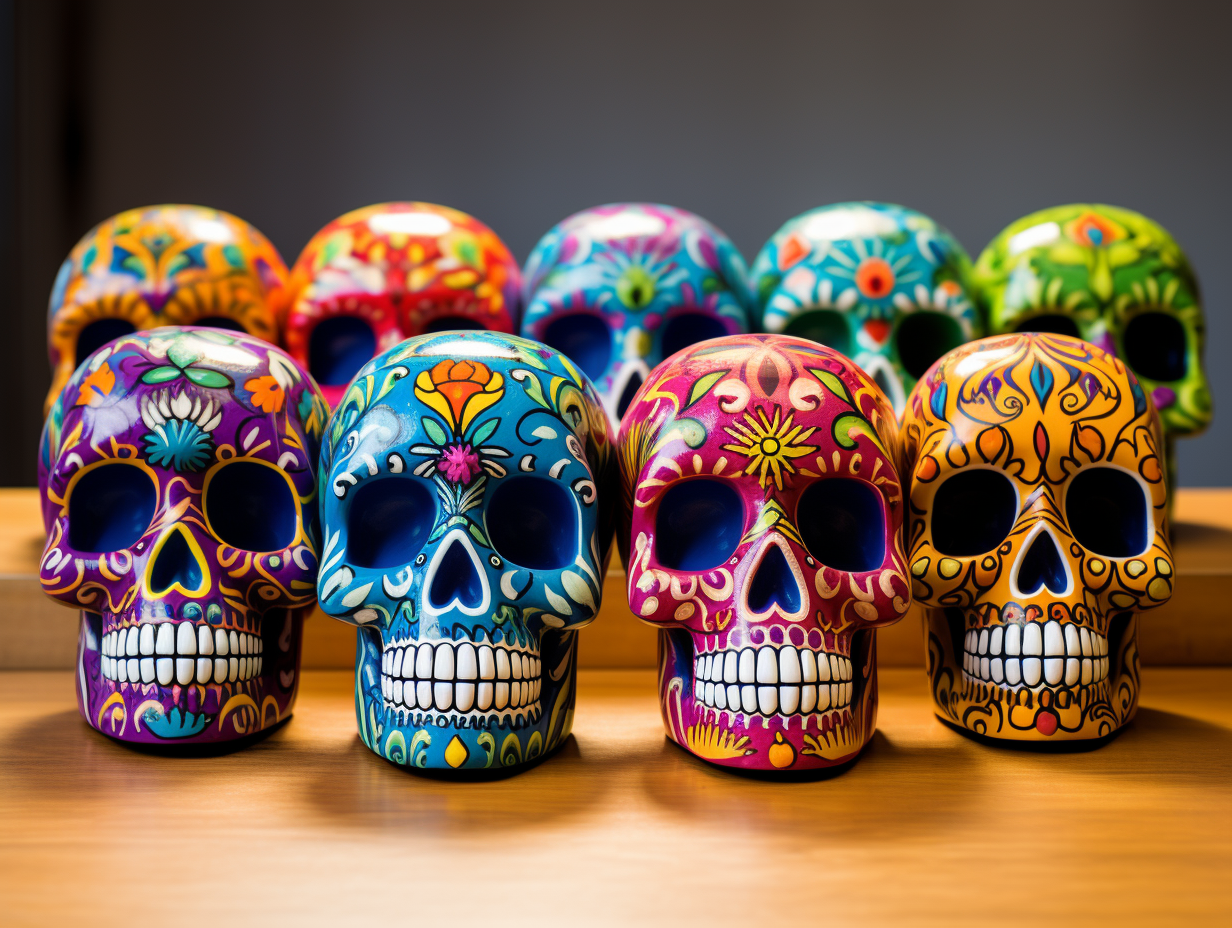 Colorful skulls for Mexican holiday