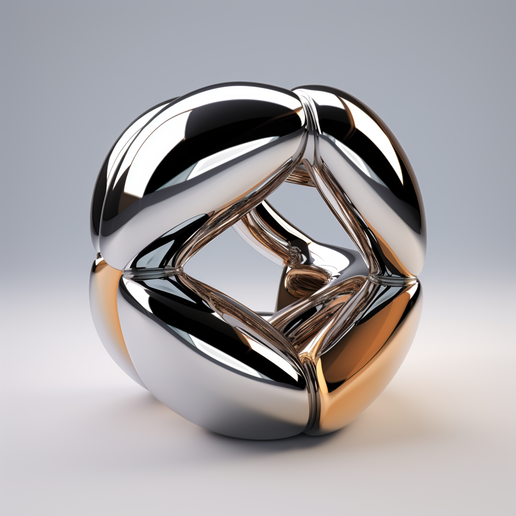 Chrome geometric figure without edges