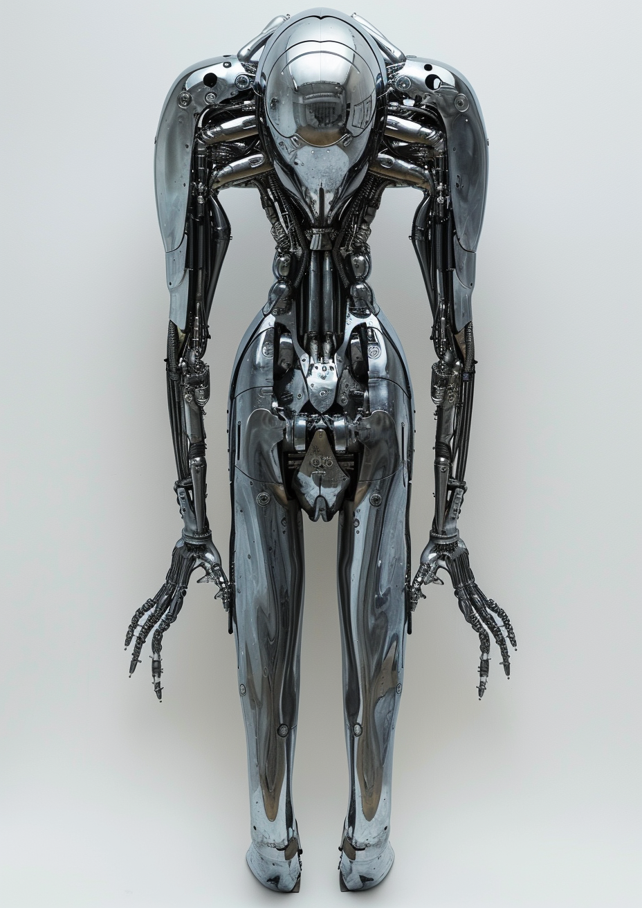 Biomechanical Gynoid Goddess Pose Machine