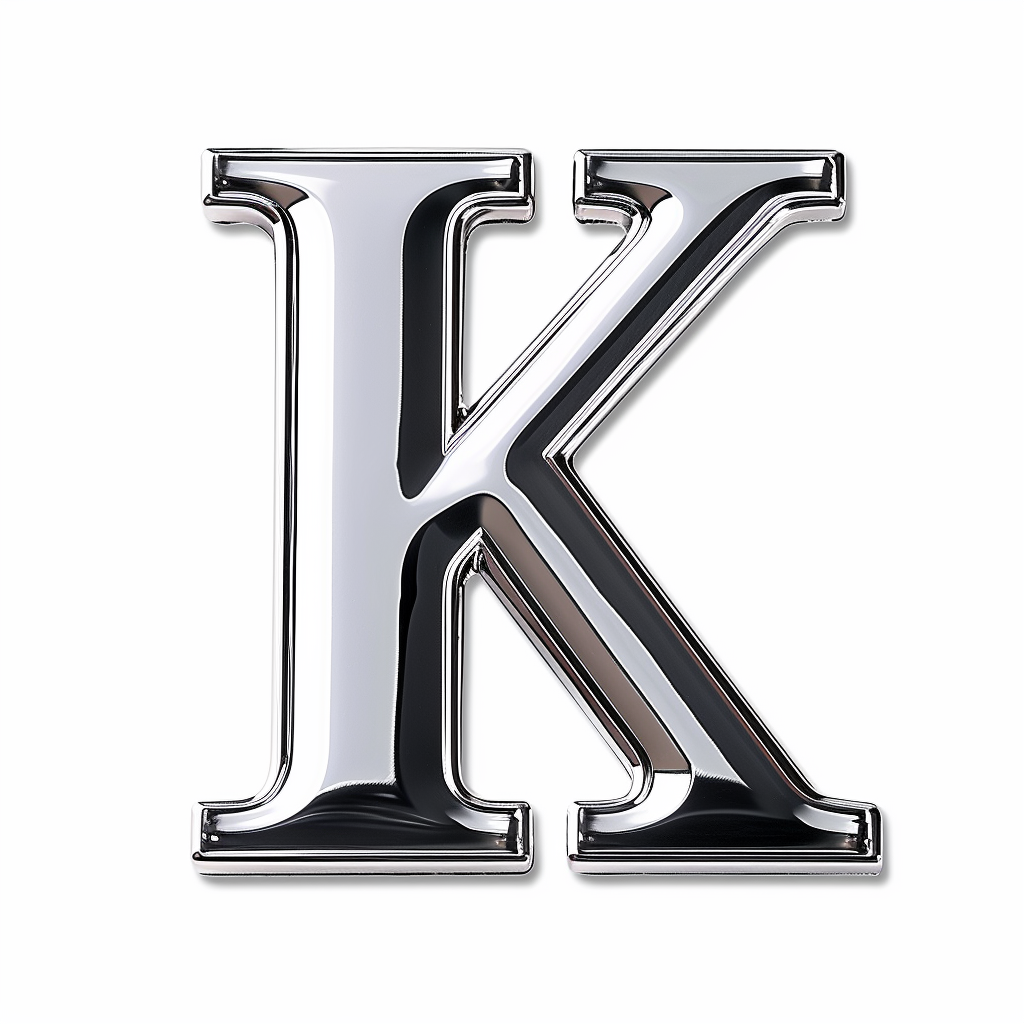 Modern Automotive Company Chrome Logo with K and 1