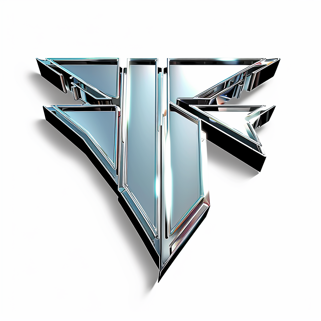 Transformers-style Chrome Logo on White Background