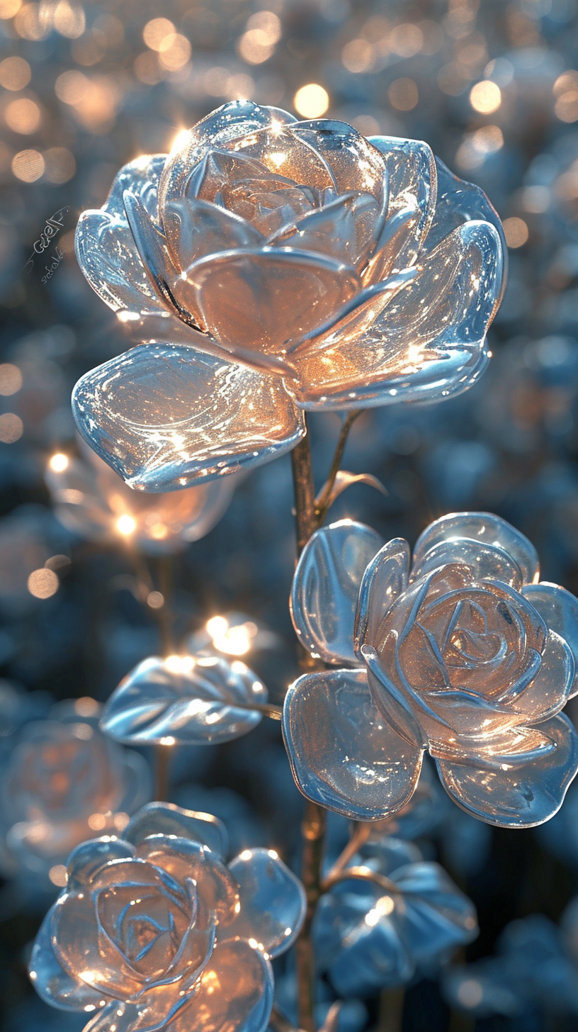 Silver Chrome Roses Self Care Wall