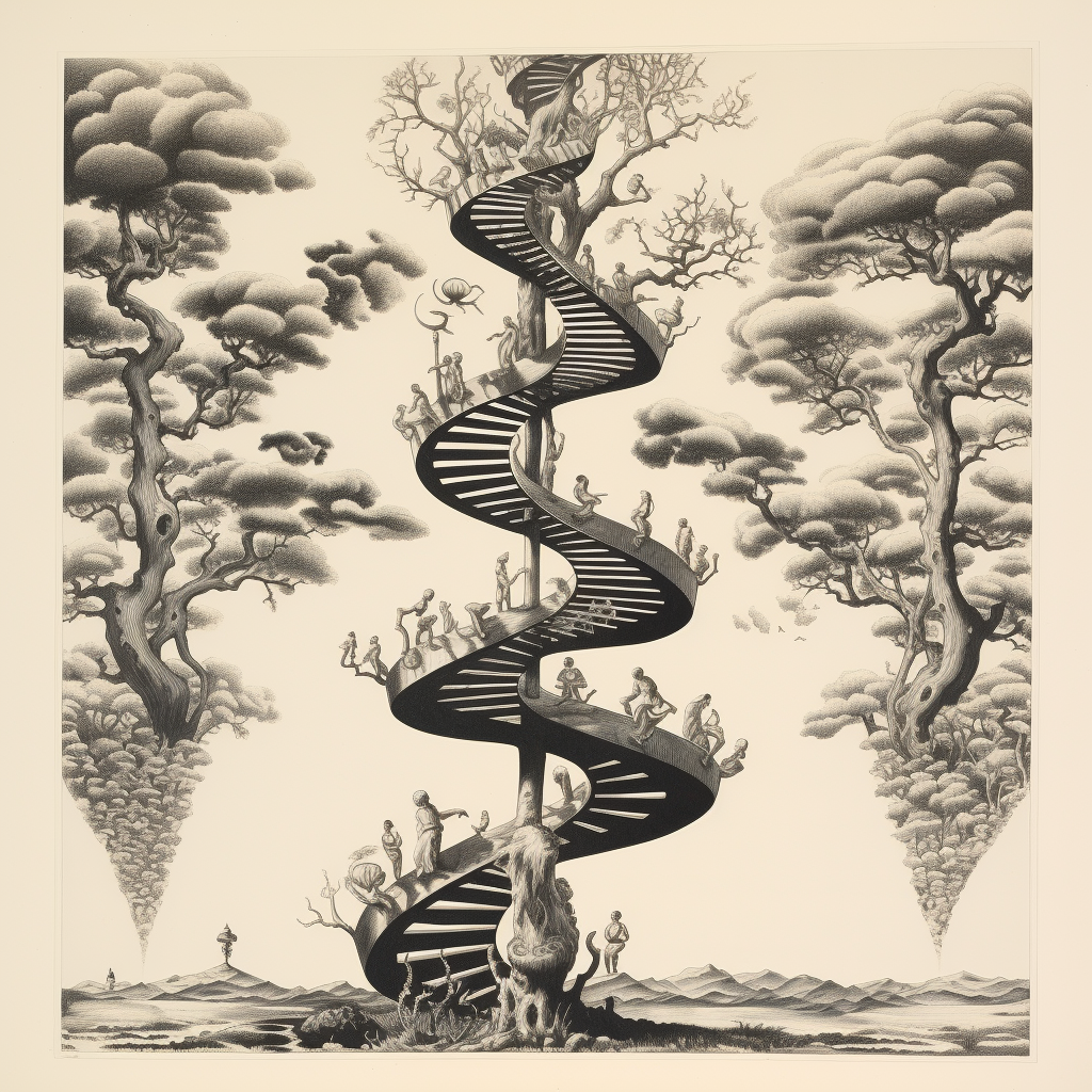 Chromosome lithograph in mesmerizing artistic styles