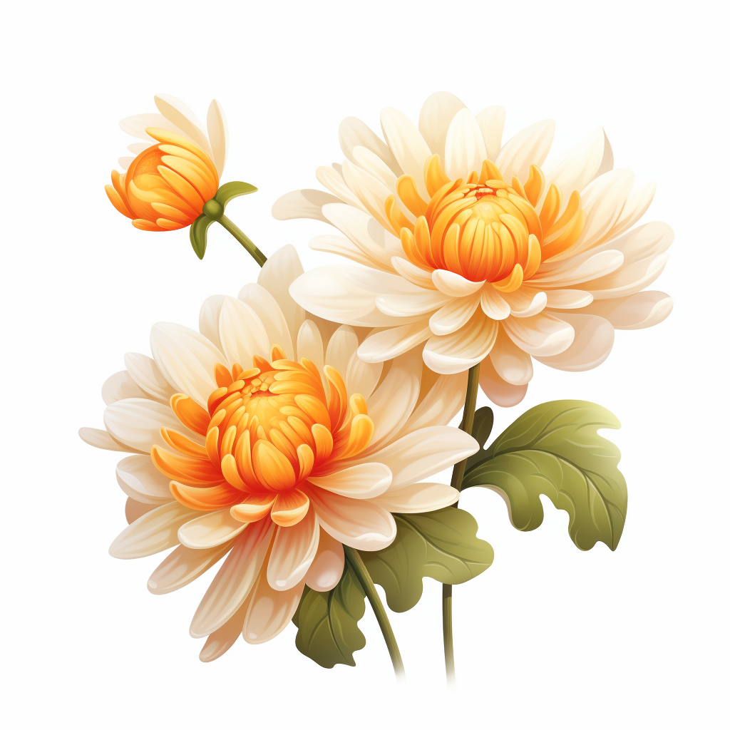 Chrysanthemum cartoon image on white background