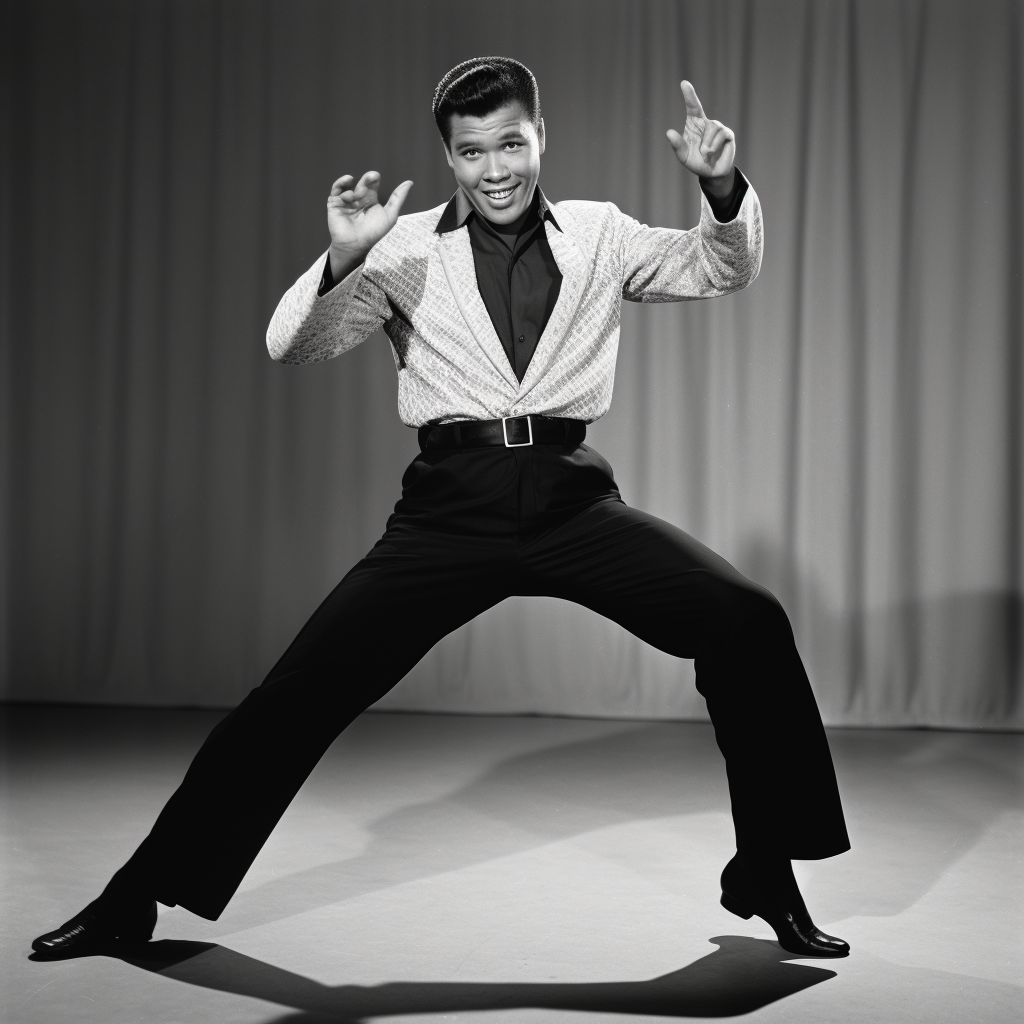 Chubby Checker leading a twist in the 1950s